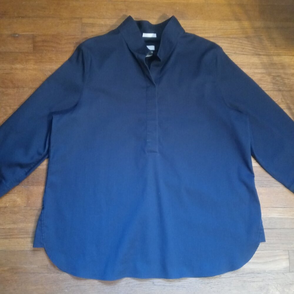 CHICO'S no iron chic stretch tunic shirt in navy (US4-6/US16) - Picture 3 of 16